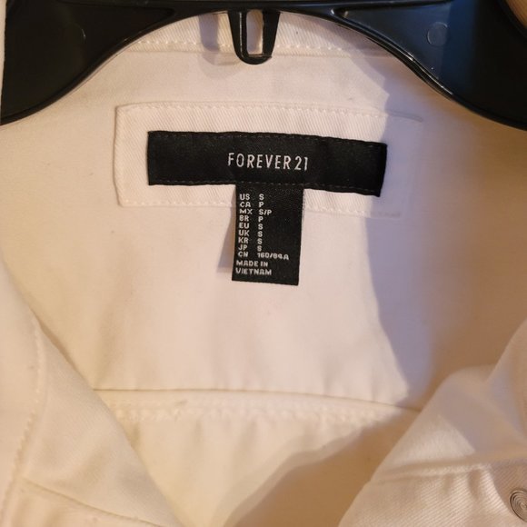 Forever21 White Jean Jacket Size Small Denim - Picture 4 of 5